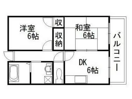 コルロフ51(2DK/4階)の間取り写真