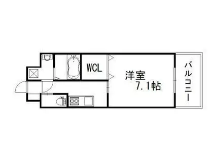 クリスタルエレガンス・ウエスト(1K/7階)の間取り写真