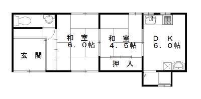 阪和線 東貝塚駅 徒歩18分 1階建 築41年(2DK)の間取り写真