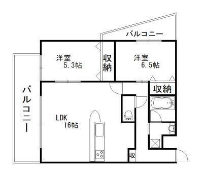 グランドレジデンス泉佐野駅前(2LDK/9階)の間取り写真