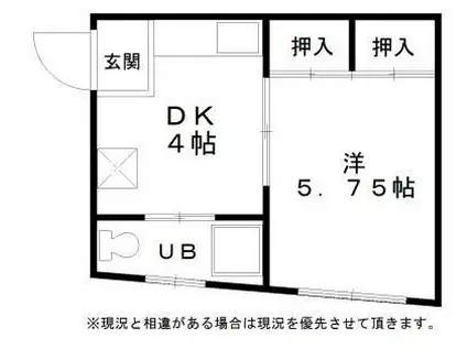 RIZEONE天神ノ森レジデンスB棟(1DK/3階)の間取り写真