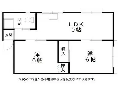 RIZEONE天神ノ森レジデンスB棟(2LDK/3階)の間取り写真