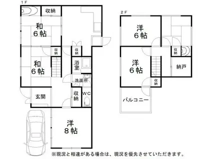 阪和線 久米田駅 徒歩58分 2階建 築53年(6SDK)の間取り写真