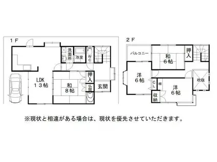 阪和線 東岸和田駅 徒歩17分 2階建 築39年(4LDK)の間取り写真