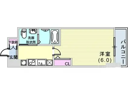 山陽本線 兵庫駅 徒歩5分 11階建 築15年(1K/10階)の間取り写真