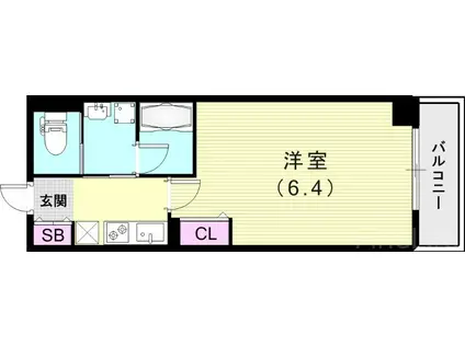 阪急電鉄神戸線 春日野道駅(阪急) 徒歩5分 8階建 築1年(1K/2階)の間取り写真