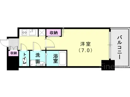 東海道本線 神戸駅(兵庫) 徒歩10分 10階建 新築(1K/2階)の間取り写真