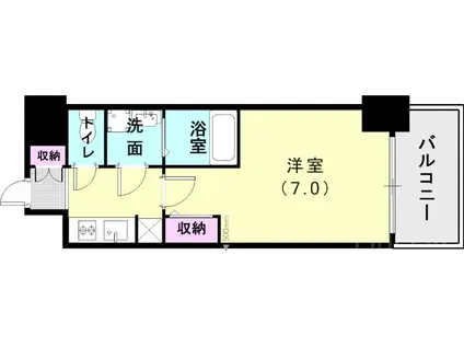 東海道本線 神戸駅(兵庫) 徒歩10分 10階建 築1年(1K/2階)の間取り写真