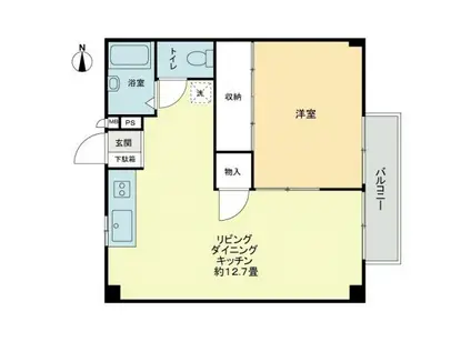 フォブール中西(1LDK/2階)の間取り写真