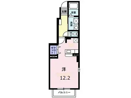 ロイヤルスクウェア一宮Ⅱ(ワンルーム/1階)の間取り写真
