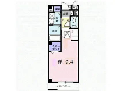 リフティ新浜Ⅰ(ワンルーム/1階)の間取り写真