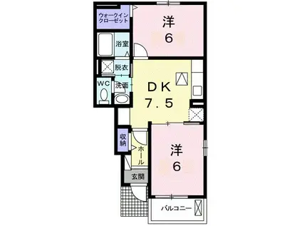 フィールドビーチ アマナ Ⅱ(2DK/1階)の間取り写真