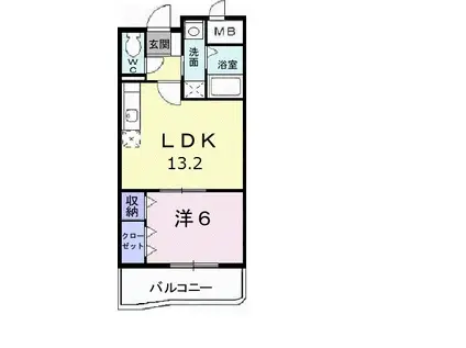 グランディールFⅡ(1LDK/3階)の間取り写真