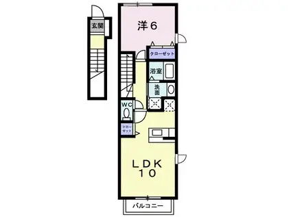 リヴァード・プレッソⅡ(1LDK/2階)の間取り写真