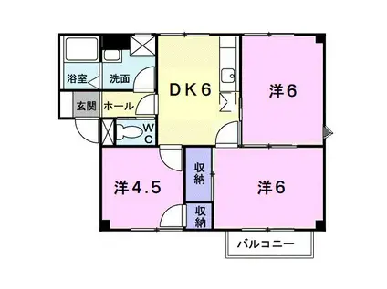 プラドール今里B(3DK/1階)の間取り写真
