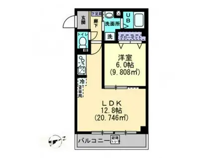 SIRIUS GARDEN(1LDK/2階)の間取り写真