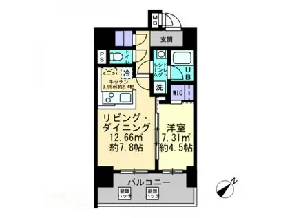 ルスト栗林町(1LDK/6階)の間取り写真