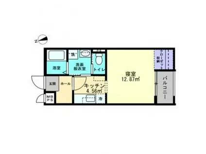 ミュー亀井町(1K/3階)の間取り写真