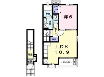 サンレミ真時Ⅱ(1LDK/2階)の間取り写真