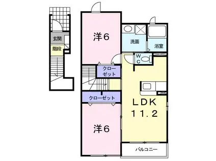 ビサンレジデンスⅡ(2LDK/2階)の間取り写真