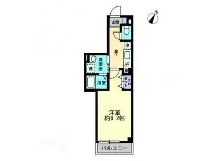 レジデンシア西宝町(1K/1階)の間取り写真