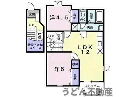 コーポリバーサイドⅡ(2LDK/2階)の間取り写真