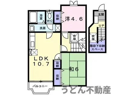 ネオ・フリーダム(2LDK/2階)の間取り写真