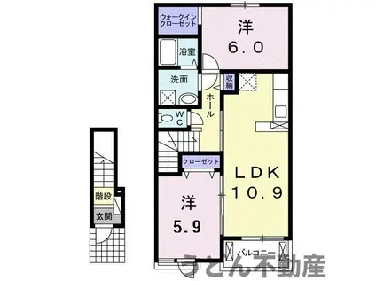 ラベリー・アイナⅡ(2LDK/2階)の間取り写真