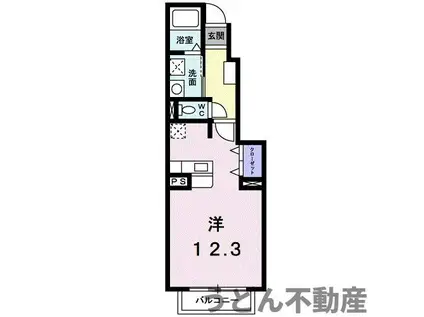 シャン・ヴェールⅡ番館(ワンルーム/1階)の間取り写真