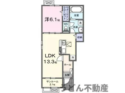 メゾン・ミクニⅠ B(1LDK/1階)の間取り写真
