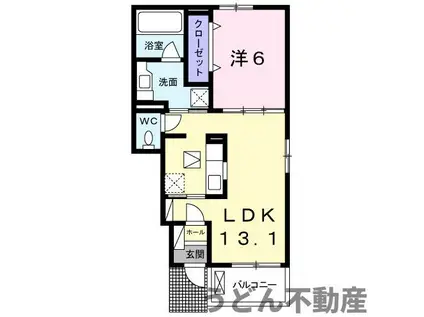 BELLE FLEUR Ⅱ(1LDK/1階)の間取り写真