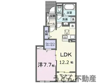 FLAT Y Ⅳ(1LDK/1階)の間取り写真