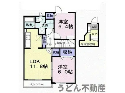 メゾン・ド・ヴァーストⅠ(2LDK/2階)の間取り写真