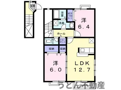 メゾン・ド・グランD(2LDK/2階)の間取り写真