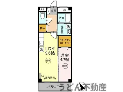 リリベール(1LDK/2階)の間取り写真