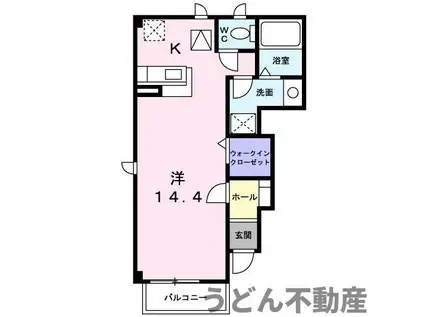 ラフィネ・SⅡ(ワンルーム/1階)の間取り写真