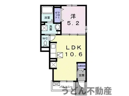 ワイティ 202B(1LDK/1階)の間取り写真