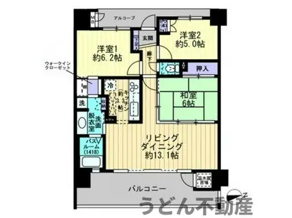 サーパス桜町二丁目(3LDK/5階)の間取り写真