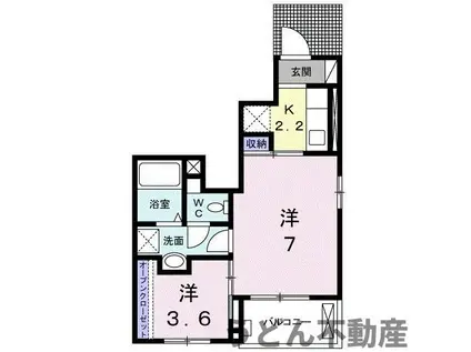 サンライト高松(2K/1階)の間取り写真