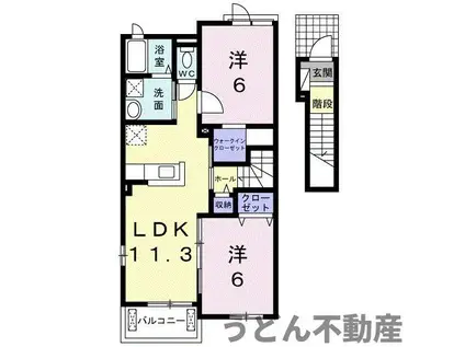 オプスKITA Ⅰ(2LDK/2階)の間取り写真