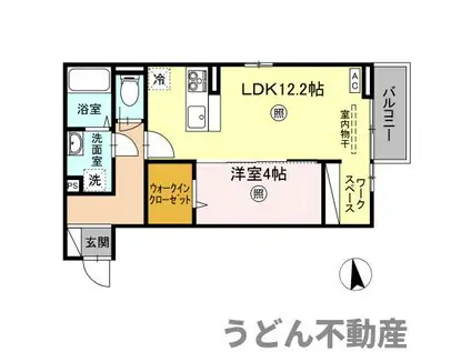 リバーフィールド(1LDK/2階)の間取り写真