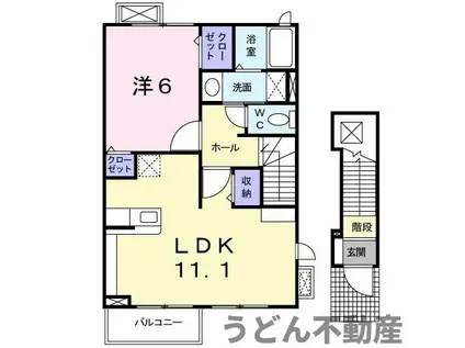 HINATAⅡ(1LDK/2階)の間取り写真