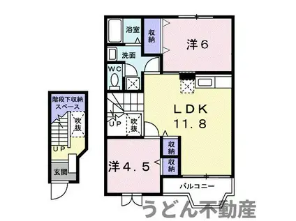 センチュリ-21E(2LDK/2階)の間取り写真