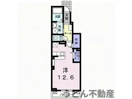 グレイスハイムⅥ(ワンルーム/1階)の間取り写真