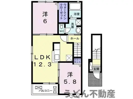 セレーナ・ルーチェ(2LDK/2階)の間取り写真