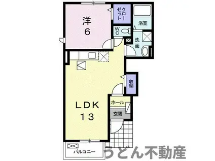 サンラブリーⅡ(1LDK/1階)の間取り写真