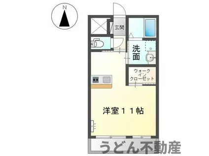 ジューンベリー(ワンルーム/1階)の間取り写真