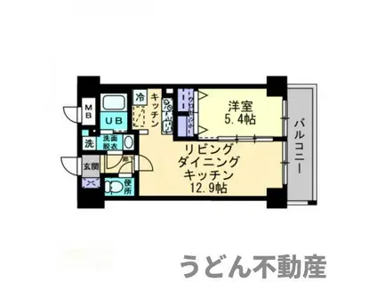 アンパレ内町(1LDK/7階)の間取り写真