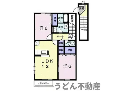 シンサリティ.MⅡB(2LDK/2階)の間取り写真