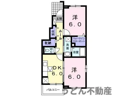 アセット詫間(2DK/1階)の間取り写真